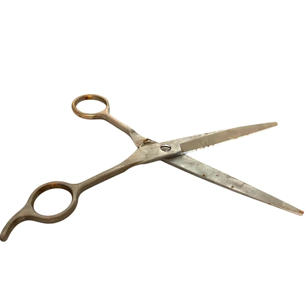 Vintage Barber Shears Professional Hair Cutting Scissors Steel Industrial Decor - Picture 6 of 7